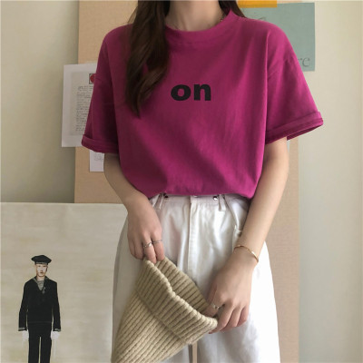 White short sleeve t-shirt female summer net red Korean version loose foreign style students take on fashion