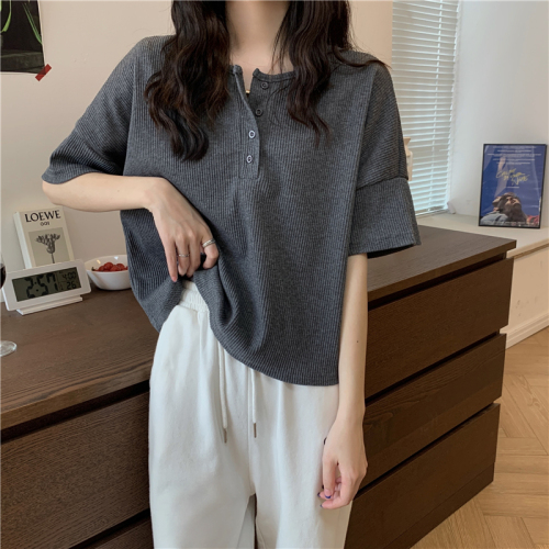 Real price new Korean Keng knitting short sleeve T-shirt