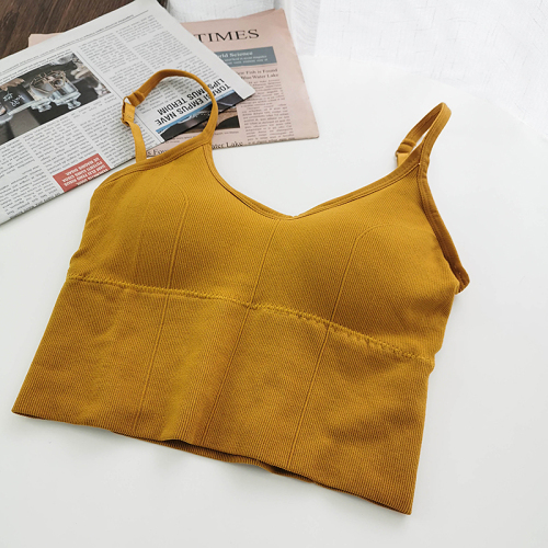 Beautiful back white bra women's summer 2020 new Korean small sling bottoming chest wrapping no steel ring Sports Top