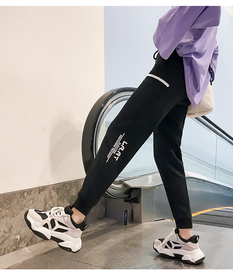Actual Shot ~Sports Pants Xia Han Version of Loose Bottom Trousers Nine Points Slim Leisure Pants Hong Kong Style Student Hallen Pants