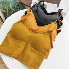 Beautiful back white bra women's summer 2020 new Korean small sling bottoming chest wrapping no steel ring Sports Top