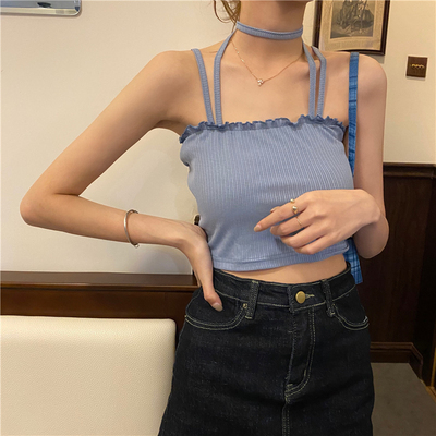 Summer new sexy dew clavicle essence with spring suspender for women