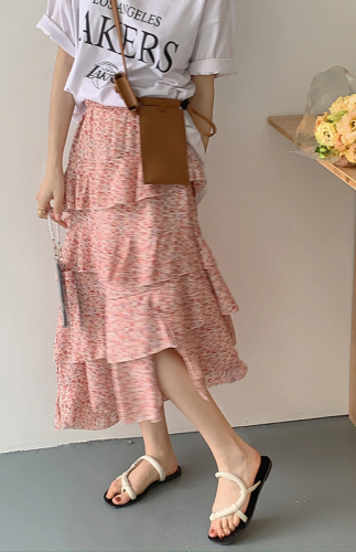 Real price and real shooting broken flower skirt, elastic high waist design, cake skirt