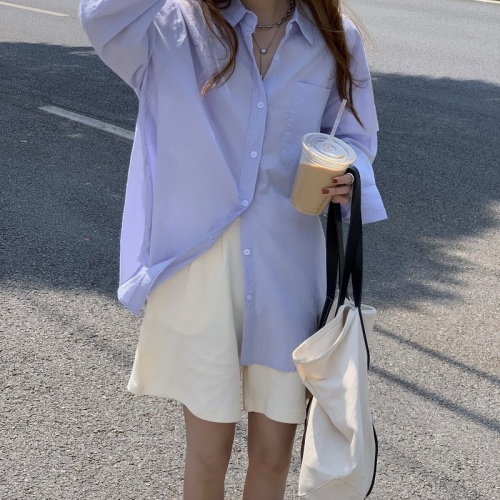 Korean sunscreen shirt loose long sleeve top