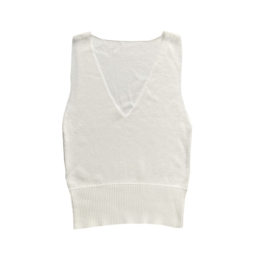 New versatile simple solid collar, slim and slim, sleeveless waistcoat with knitted suspender