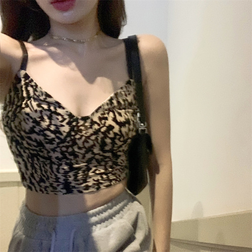 Real price Sexy Leopard Print slim fit short suspender top