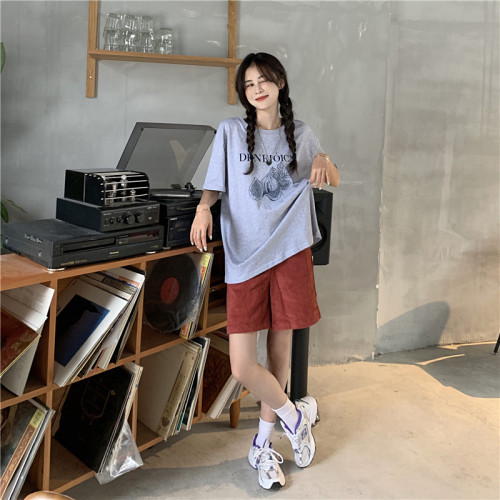 Real price real shot spring and summer Korean style fig fashion printed T-shirt for women