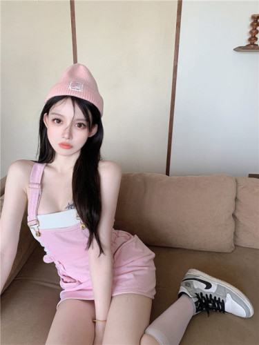 Real auction real price Hong Kong style retro strap pants women's summer buttock SKIRT AGE reducing and slim tooling shorts