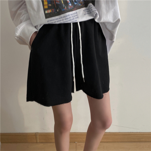 Real price ~ home leisure Elastic Waist Wide Leg shorts, loose and thin, versatile sports skirt
