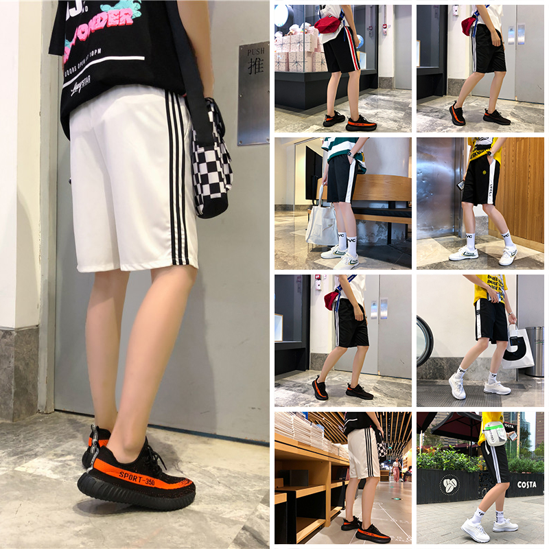 Summer men's casual shorts, Capris, sports basketball, running, multicolor youth pants
