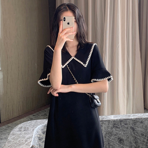 Large size women's summer dress fat sister mm dress cover meat show thin French Platycodon skirt foreign fairy cover hip skirt