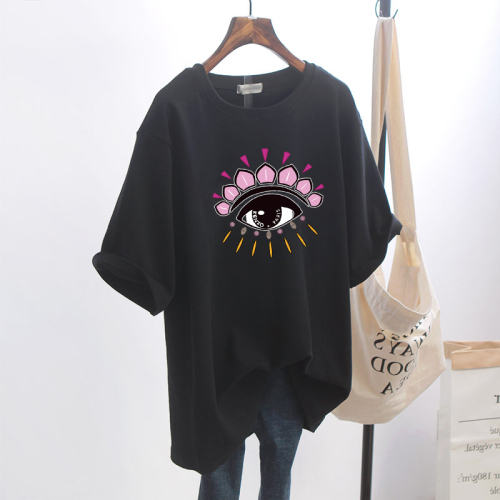 Cotton summer lovers short sleeve T-shirt women loose Korean student top