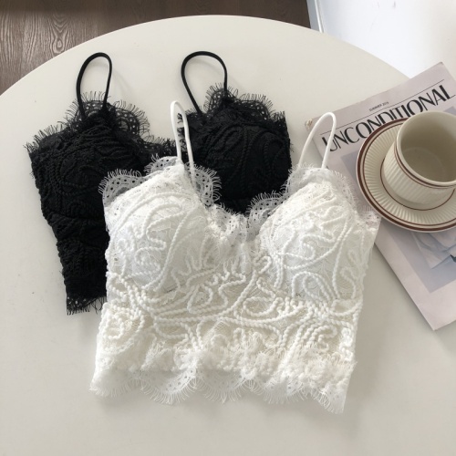 Real shooting real price suspender vest female Lace Sexy Bra with bra pad for underpants