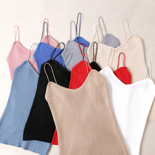 New summer women's wear Korean slim vertical knitting bottomcoat sexy thin and simple thin suspender vest