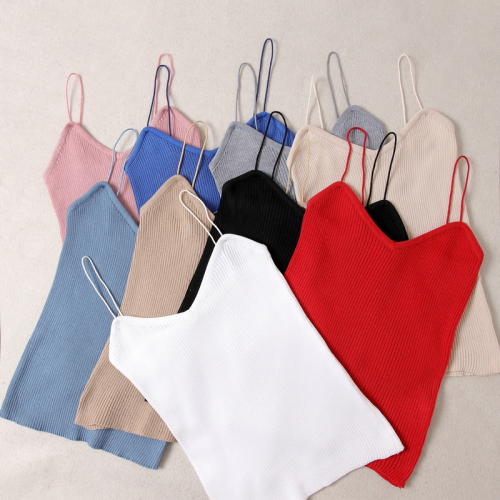 New summer women's wear Korean slim vertical knitting bottomcoat sexy thin and simple thin suspender vest