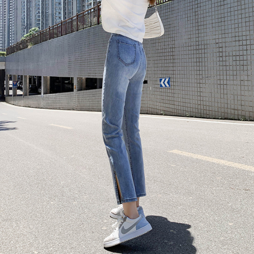Slim, slim, straight, micro elastic jeans, split and fashionable jeans