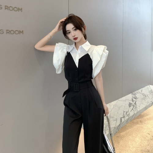 Real shooting summer casual color matching Jumpsuit