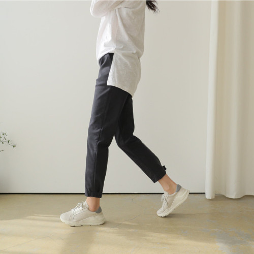 Versatile elastic waist loose large casual pants women's 2021 spring and Autumn New Korean literature and art nine cent cotton and hemp pants Harem Pants