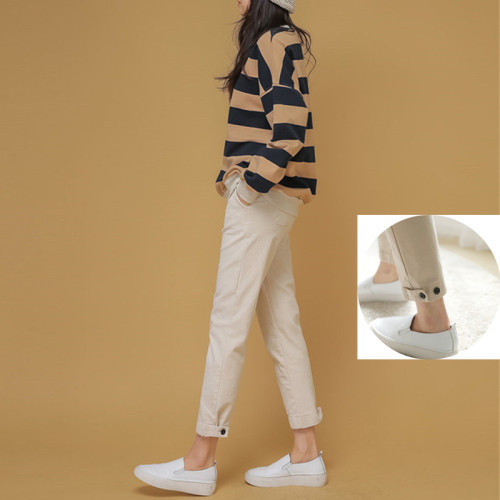 Versatile elastic waist loose large casual pants women's 2021 spring and Autumn New Korean literature and art nine cent cotton and hemp pants Harem Pants