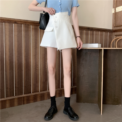 Suit pants wide leg skirt pants women's summer 2021 new slim high waist irregular shorts skirt slim A-line skirt pants