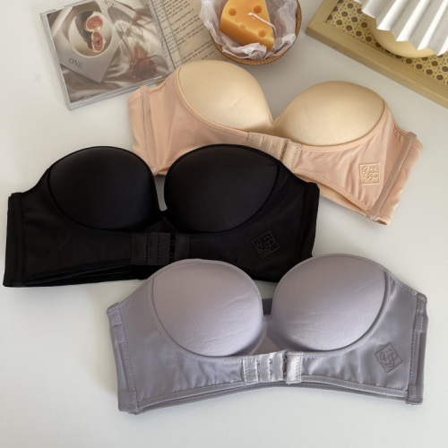 Real price Strapless underwear women gather anti-skid bra underwear small chest invisible bra beautiful back wrapped bra