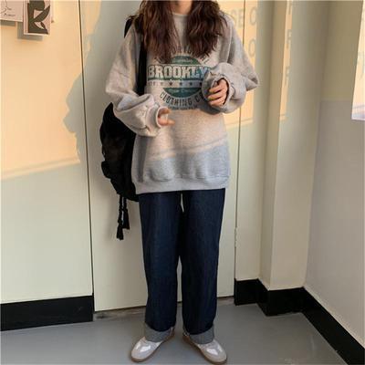 Plush thickened autumn and winter Korean loose Pullover super fire CEC sweater female student coat
