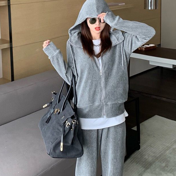 New fashion brand foreign style age reducing sweater leisure sportswear two-piece suit women's autumn