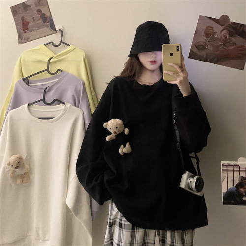 Student thin loose Korean Harajuku style sweater girlfriends trend top