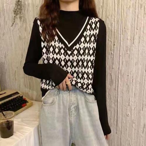 New loose V-neck sleeveless sweater in autumn and winter women's Vest