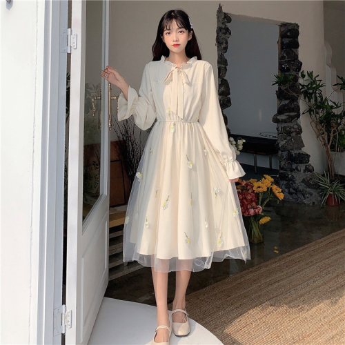 Xianqisen fairy skirt long skirt autumn skirt 2021 new sweet student thin dress