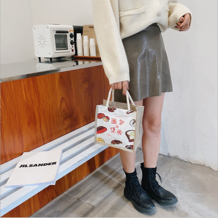 Canvas bag Female Minority retro zipper Japanese style handbag new student linen bag