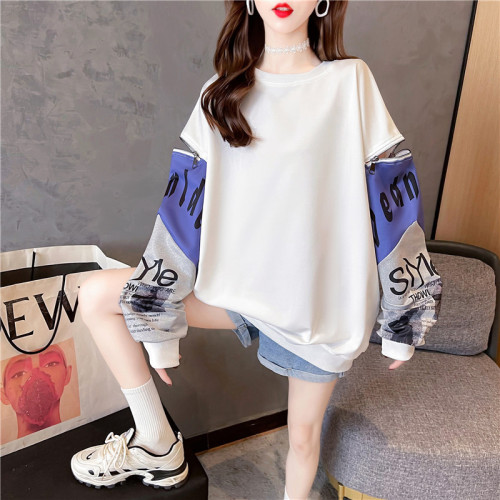 Real shooting cotton large size women's clothing spring and autumn thin long sleeve sweater women's Korean version loose and thin design top net red