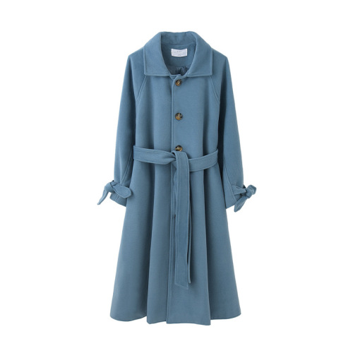 Woolen coat women's autumn and winter clothes  new popular Korean version thickened medium and long college style student woolen coat