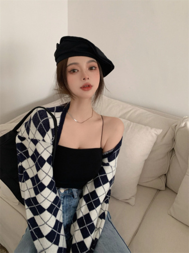 Real price new shawl Lingge minority short loose knitted sweater long sleeve coat cardigan