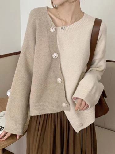 Excellent color matching cardigan  new Korean version is thin and versatile