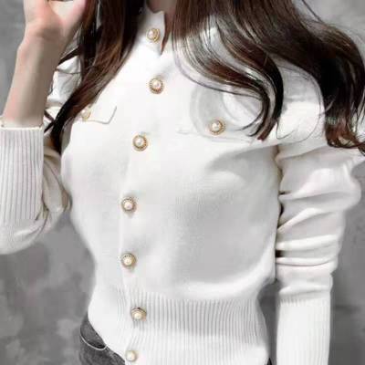 Chic Korean versatile temperament fashion single breasted sweater small Cardigan Jacket Women