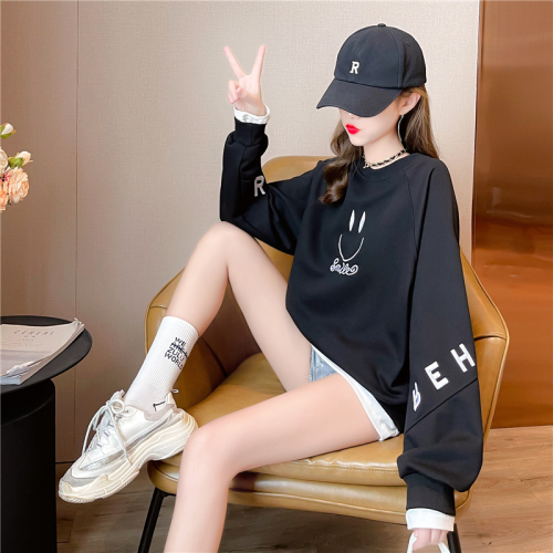 Real shooting cotton large size women's clothing spring and autumn thin long sleeve sweater women's Korean version loose and thin design top net red