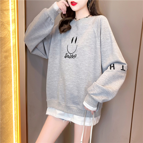 Real shooting cotton large size women's clothing spring and autumn thin long sleeve sweater women's Korean version loose and thin design top net red