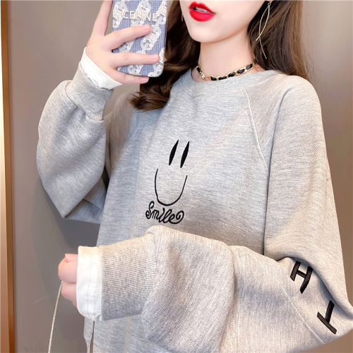 Real shooting cotton large size women's clothing spring and autumn thin long sleeve sweater women's Korean version loose and thin design top net red