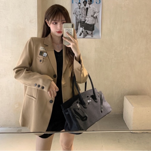 Design sense Lapel suit coat women  autumn winter Korean version British style fashion fried street net red coat women's suit