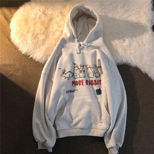 Official figure women's fashion Korean loose student sweater hooded thin long sleeve