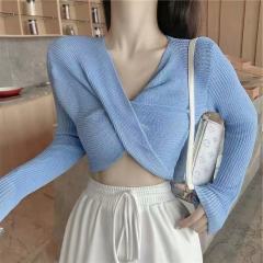 2021 new irregular design knitted blouse for women