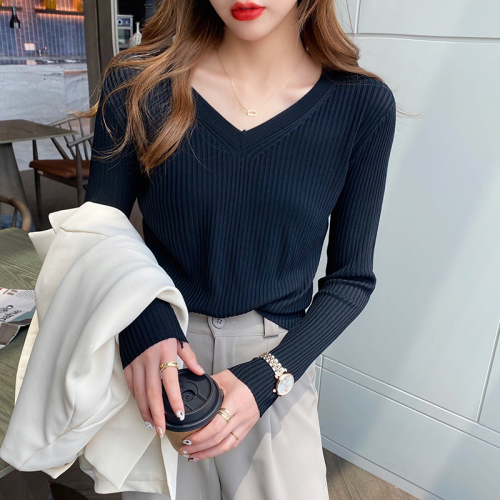 V-Neck Sweater NEW  autumn winter sweater thin long sleeve bottomed Shirt Top