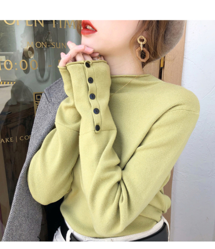 Half high collar bottomed sweater autumn and winter new versatile outer thin sweater women's inner early autumn coat