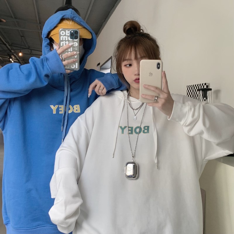 Real shooting long sleeve hooded sweater women's new autumn Pullover Top autumn clothes