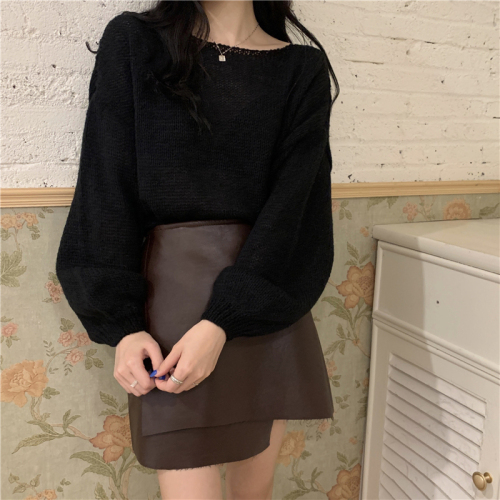 Real price autumn new long sleeve Lantern Sleeve knitted sweater