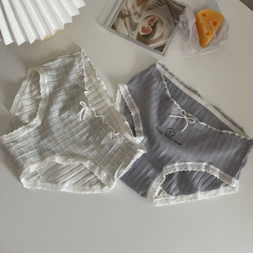 Real price Japanese cute sweet girl middle waist cotton underwear women's briefs 4 Pack