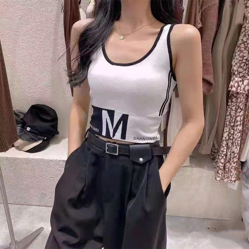 Autumn and winter new style and waist feel little sister style bra sports letter vest round neck light proof fitness bra