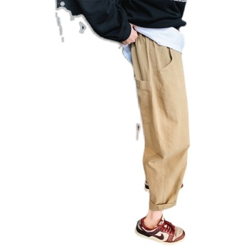 Loose and versatile kangaroo pants autumn large mouth bag elastic waist work clothes casual pants straight long pants