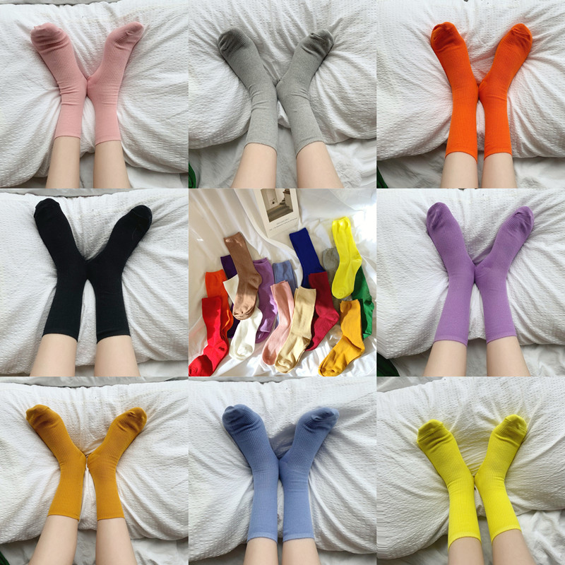 Real price wind multicolor autumn and winter versatile socks women's socks cotton socks